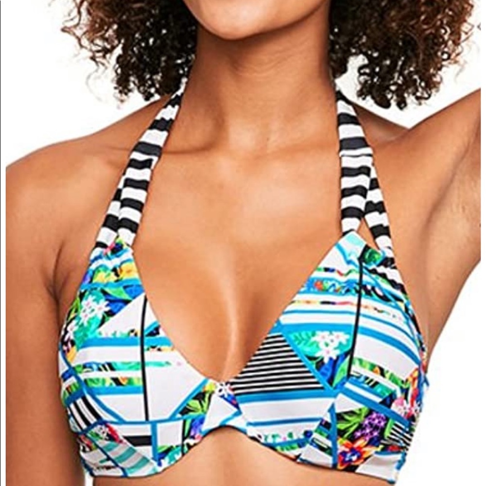 Figleaves Womens Puzzle UW Halter Bikini Top 36FF